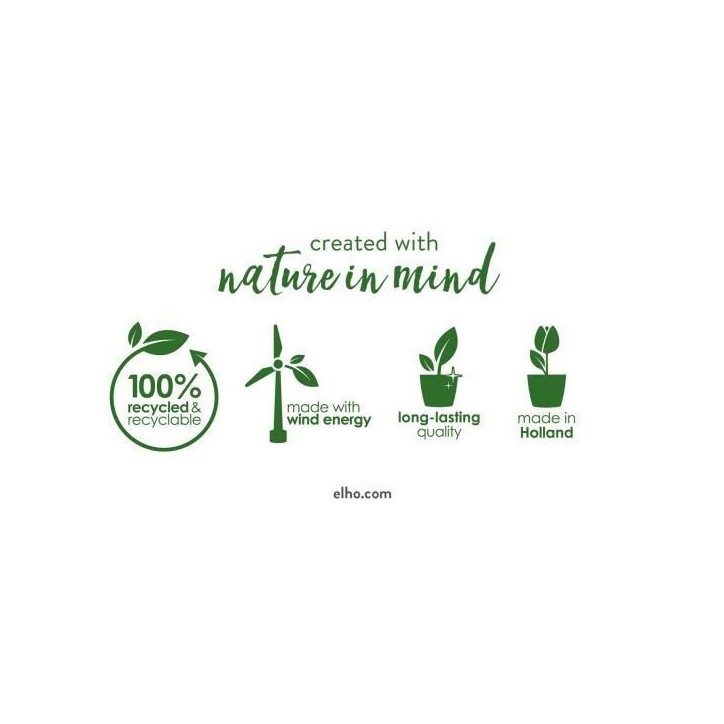 Elho Balconniere Vibia Campana Allin1 50 - L 50 x W 26 x H 17 cm - Balcon - 100% recyclé - Vert
