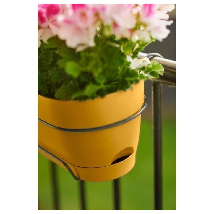 ELHO Balconniere ovale Vibia Campana Allin1 - Plastique - Réservoir - 50,4 x 26 x H17,7cm - Jaune Miel ELHO Balconniere ovale Vibia Campana Allin1 - Plastique - Réservoir - 50,4 x 26 x H17,7cm - Jaune Miel