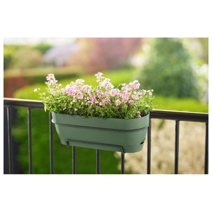 Elho Balconniere Vibia Campana Allin1 70 - L 70 x W 26 x H 17 cm - Balcon - 100% recyclé - Vert