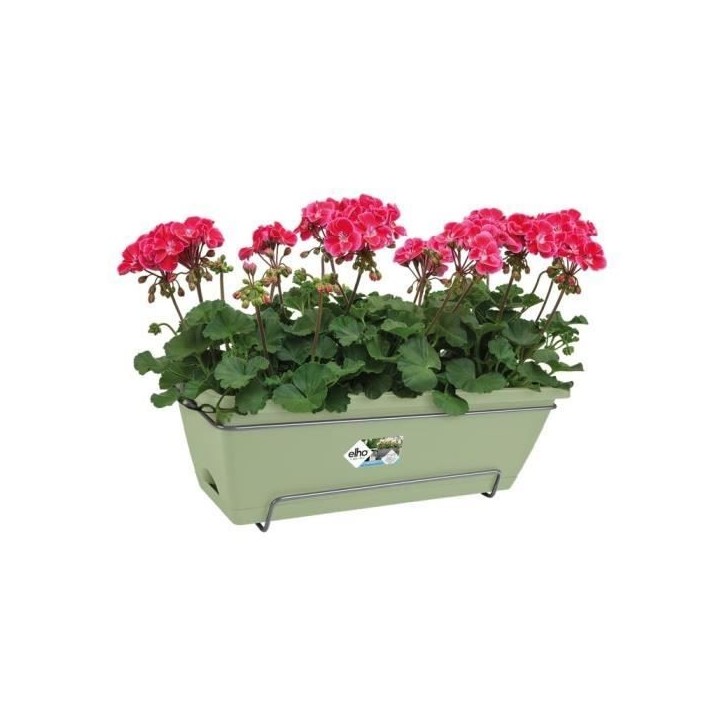 ELHO Balconniere Barcelona Allin1 - L 50 x B 28 x H 19 cm - Balcon, extérieur - 100% recyclé - Vert ELHO Balconniere Barcelona Allin1 - L 50 x B 28 x H 19 cm - Balcon, extérieur - 100% recyclé - Vert
