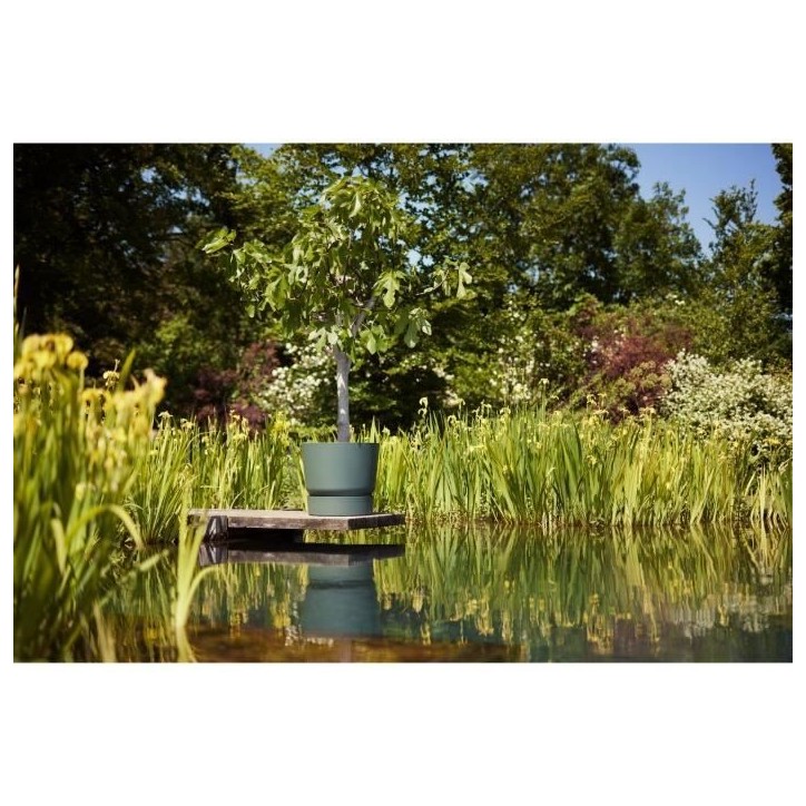 ELHO Pot de fleurs rond Greenville - Ø 55 x H 50 cm - Extérieur - 100% recyclé - Vert ELHO Pot de fleurs rond Greenville - Ø 55 x H 50 cm - Extérieur - 100% recyclé - Vert