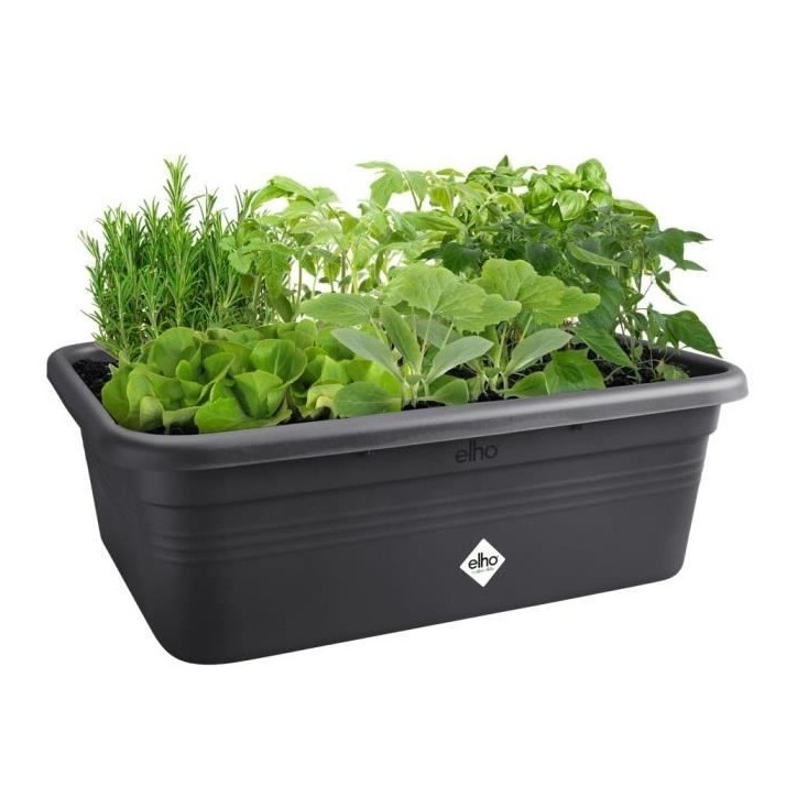 ELHO Bac a fleurs de culture Green Basics Large - L 76 x B 57 x H 27 cm - Culture et récolte - Extérieur - 100% recyclé - Noi ELHO Bac a fleurs de culture Green Basics Large - L 76 x B 57 x H 27 cm - Culture et récolte - Extérieur - 100% recyclé - Noi