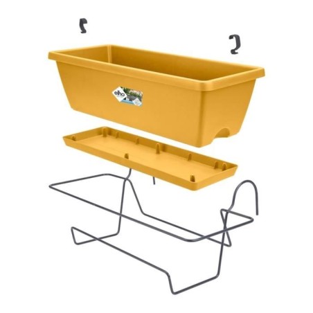 ELHO Balconniere Barcelona Allin1 - L 50 x B 28 x H 19 cm - Balcon, extérieur - 100% recyclé - Jaune