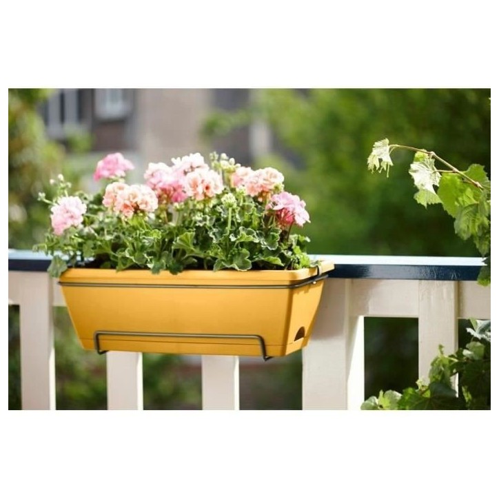 ELHO Balconniere Barcelona Allin1 - L 50 x B 28 x H 19 cm - Balcon, extérieur - 100% recyclé - Jaune ELHO Balconniere Barcelona Allin1 - L 50 x B 28 x H 19 cm - Balcon, extérieur - 100% recyclé - Jaune