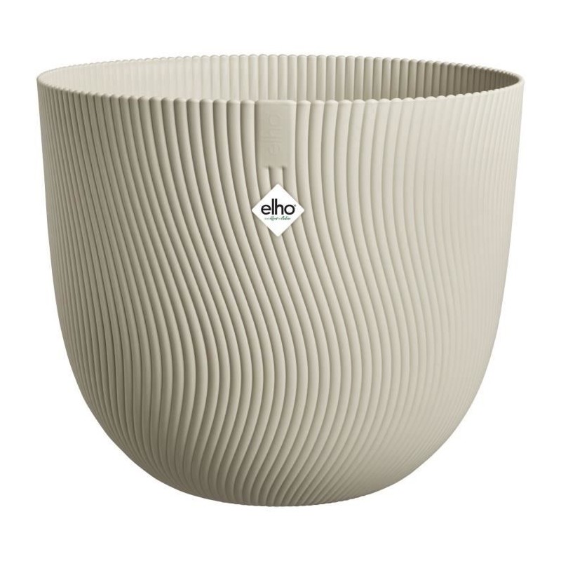 ELHO Pot de fleurs Sereh Rond 30 - Beige - Ø 29.5 x H 25 cm - 100% re ELHO Pot de fleurs Sereh Rond 30 - Beige - Ø 29.5 x H 25 cm - 100% re