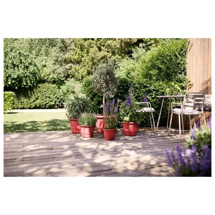 ELHO Pot de fleurs Amiga Rond 25 - Rouge - Ø 24.5 x H 18 cm - Extérieur - 100% recyclé ELHO Pot de fleurs Amiga Rond 25 - Rouge - Ø 24.5 x H 18 cm - Extérieur - 100% recyclé