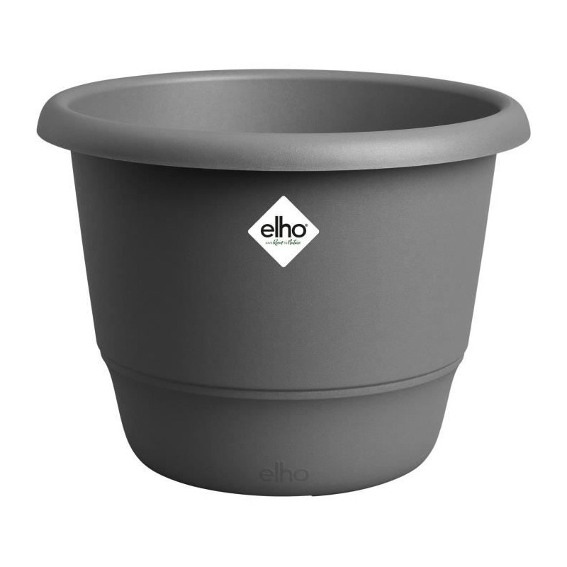 ELHO Pot de fleurs Amiga Rond 30 - Noir - Ø 29.5 x H 22 cm - Extérie ELHO Pot de fleurs Amiga Rond 30 - Noir - Ø 29.5 x H 22 cm - Extérie
