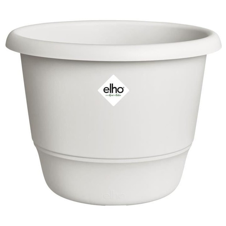 ELHO Pot de fleurs Amiga Rond 30 - Blanc - Ø 29.5 x H 22 cm - Extérieur - 100% recyclé
