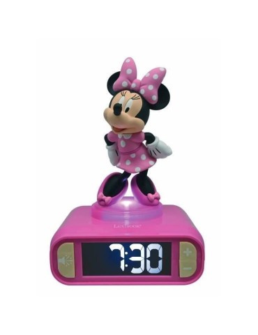 Réveil digital Minnie 3D avec veilleuse lumineuse et effets sonores - LEXIBOOK - Pile - Rose et noir