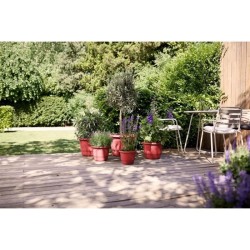 ELHO Pot de fleurs Amiga Rond 40 - Rouge - Ø 39 x H 29 cm - Extérieu