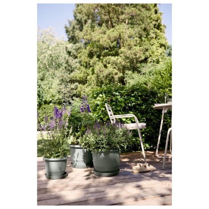 ELHO Pot de fleurs Amiga Rond 47 - Vert - Ø 47 x H 35 cm - Extérieur - 100% recyclé ELHO Pot de fleurs Amiga Rond 47 - Vert - Ø 47 x H 35 cm - Extérieur - 100% recyclé