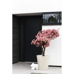ELHO Pot de fleurs Pure Straight Rond 50 - Blanc Lin - Ø 49.5 x H 51
