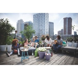 ELHO Pot de fleur Loft Urban Rond avec roues - Violet - Ø 38.5 x H 35