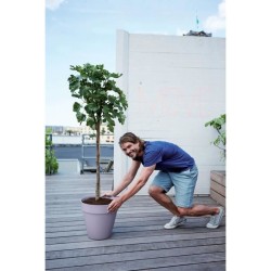 ELHO Pot de fleur Loft Urban Rond avec roues - Violet - Ø 38.5 x H 35
