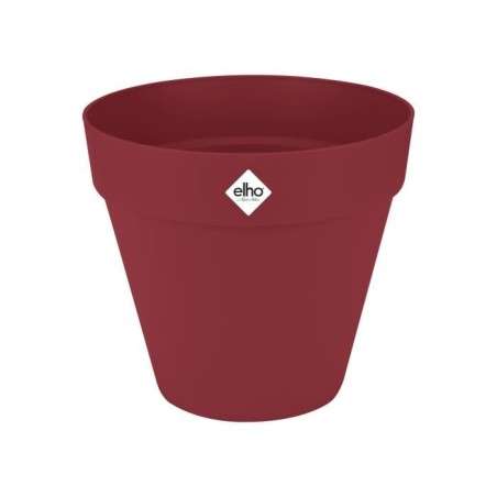 ELHO Pot de fleur Loft Urban Rond avec roues - Rouge - Ø 38.5 x H 35 cm - Extérieur - 100% recyclé