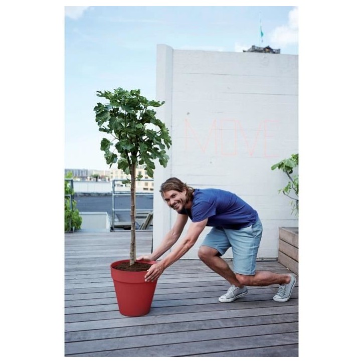 ELHO Pot de fleur Loft Urban Rond avec roues - Rouge - Ø 38.5 x H 35 cm - Extérieur - 100% recyclé ELHO Pot de fleur Loft Urban Rond avec roues - Rouge - Ø 38.5 x H 35 cm - Extérieur - 100% recyclé
