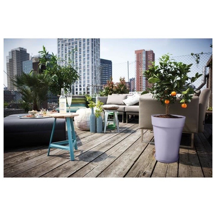 ELHO Pot de fleur Loft Urban Rond - Haut 35 - Violet - Ø 33,5 x H 45 cm - Extérieur - 100% recyclé ELHO Pot de fleur Loft Urban Rond - Haut 35 - Violet - Ø 33,5 x H 45 cm - Extérieur - 100% recyclé