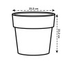 ELHO Pot de fleur B.FOR ORIGINAL rond - 7,9L - Ø 25 x 23 cm - Ocre