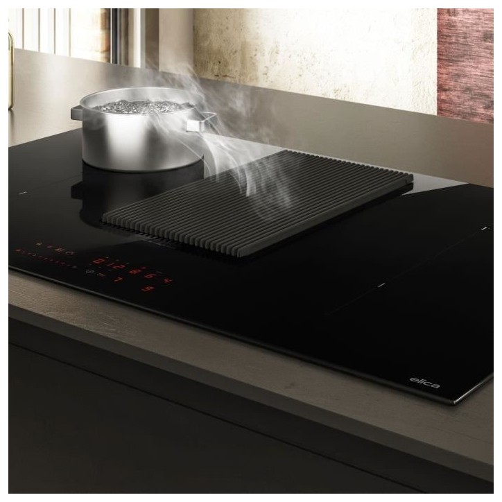 Table induction aspirante - ELICA - NIKOLATESLA PRIME S BL/A/83 - 4 zones de cuisson - Largeur 83 cm - Classe A Table induction aspirante - ELICA - NIKOLATESLA PRIME S BL/A/83 - 4 zones de cuisson - Largeur 83 cm - Classe A