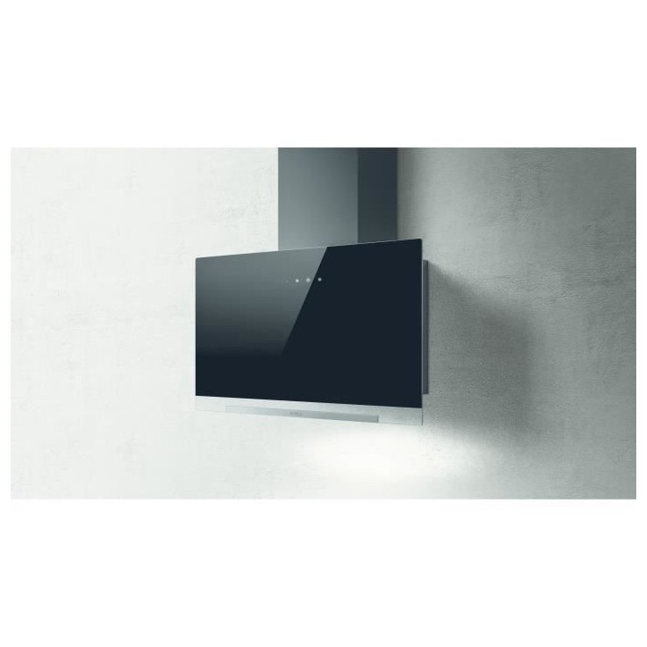 Hotte - ELICA - Aplomb - BL/A/60 - 58,8 x 65,5-99 x 25 cm - Verre noir / Gris anthracite Hotte - ELICA - Aplomb - BL/A/60 - 58,8 x 65,5-99 x 25 cm - Verre noir / Gris anthracite