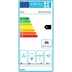 Hotte - ELICA - Aplomb - BL/A/60 - 58,8 x 65,5-99 x 25 cm - Verre noir