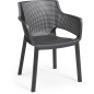 Lot de 6 fauteuils de jardin - Allibert by KETER - ELISA - En résine - Coloris : gris graphite
