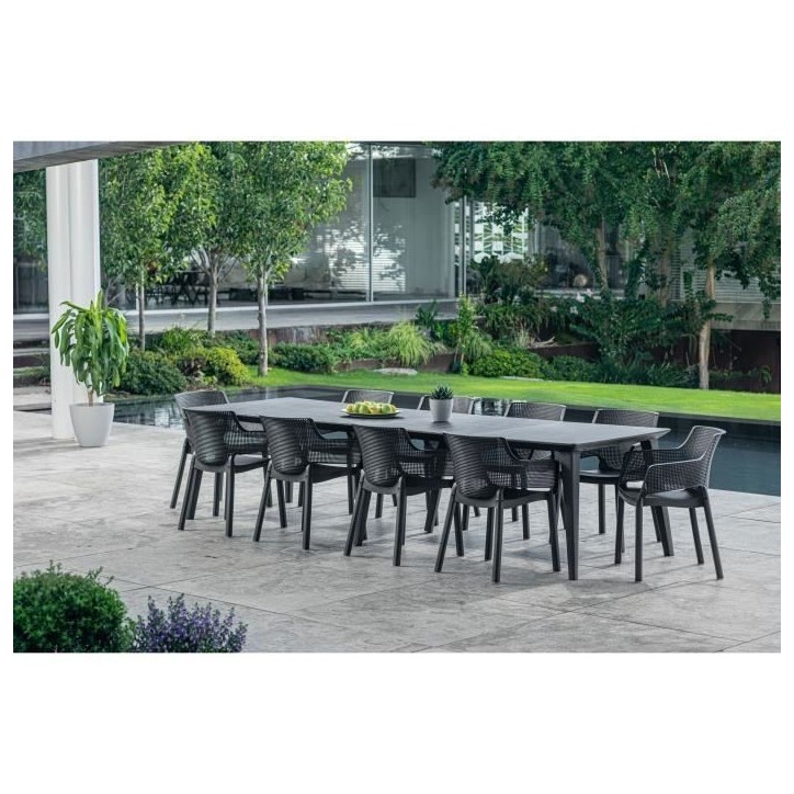 Lot de 6 fauteuils de jardin - Allibert by KETER - ELISA - En résine - Coloris : gris graphite Lot de 6 fauteuils de jardin - Allibert by KETER - ELISA - En résine - Coloris : gris graphite