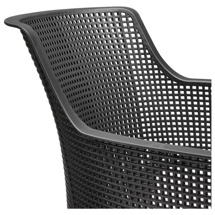 Lot de 6 fauteuils de jardin - Allibert by KETER - ELISA - En résine - Coloris : gris graphite Lot de 6 fauteuils de jardin - Allibert by KETER - ELISA - En résine - Coloris : gris graphite