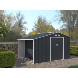Abri de jardin en métal et abri bûches 8,72 m² - 342 x 255 x 202 -