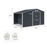 Abri de jardin en métal et abri bûches 8,72 m² - 342 x 255 x 202 -