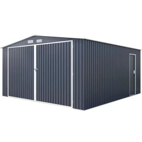 Abri de jardin / Garage en métal 16 m² - 380 x 420 x 232 - COMET - K