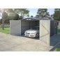 Abri de jardin / Garage en métal 16 m² - 380 x 420 x 232 - COMET - Kit d'ancrage, 2 portes coulissantes , 1 porte latérale Gr