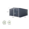 Abri de jardin / Garage en métal 16 m² - 380 x 420 x 232 - COMET - K Abri de jardin / Garage en métal 16 m² - 380 x 420 x 232 - COMET - K