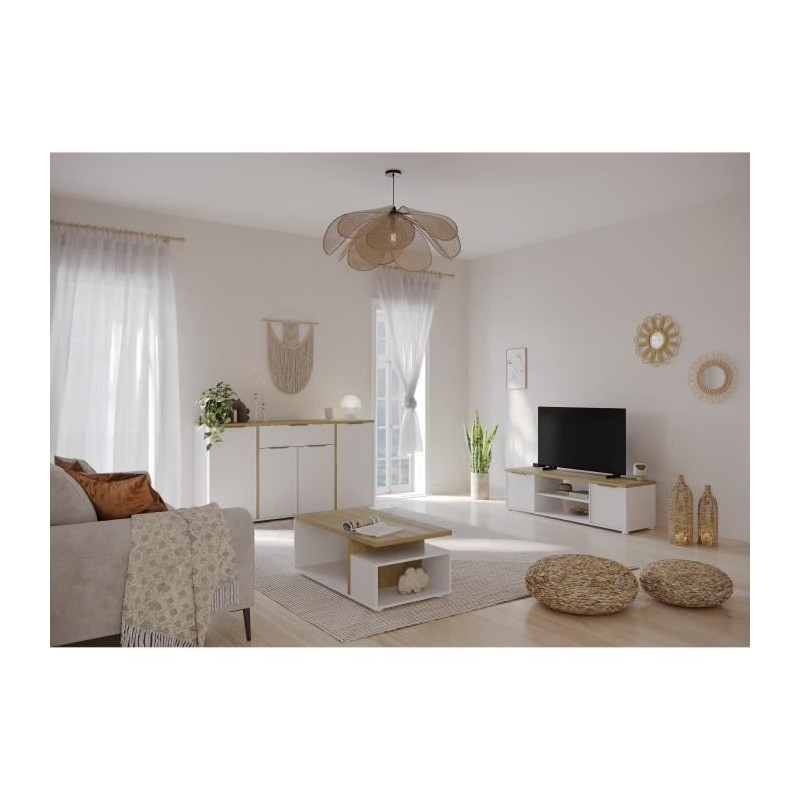 Ensemble Salon ACCESS : Table basse + Banc TV + Enfilade 4 portes - De Ensemble Salon ACCESS : Table basse + Banc TV + Enfilade 4 portes - De