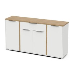 Ensemble Salon ACCESS : Table basse + Banc TV + Enfilade 4 portes - De