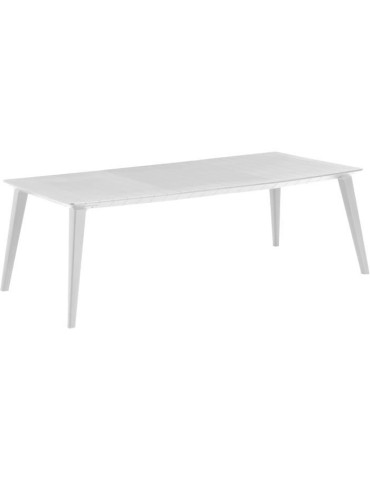 Table de jardin - rectangulaire - blanc - en résine - 8 a 10 personnes - Lima -Allibert by KETER