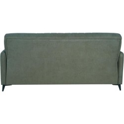Canapé convertible - 3 places - ENZO - Tissu vert foncé - 2 coussins
