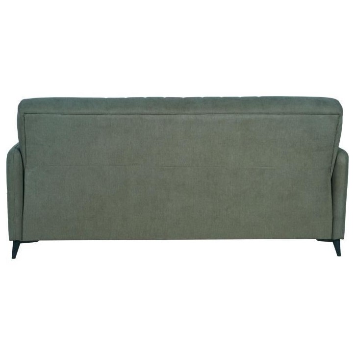 Canapé convertible - 3 places - ENZO - Tissu vert foncé - 2 coussins - Coffre de rangement - 211 x 92 x 98 cm Canapé convertible - 3 places - ENZO - Tissu vert foncé - 2 coussins - Coffre de rangement - 211 x 92 x 98 cm