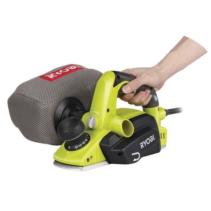 RYOBI - Rabot 600 W - largeur 82 mm - profondeur 1,5 mm - feuillure de 0-8 mm - Livré avec 2 fers réversibles - EPN6082CHG RYOBI - Rabot 600 W - largeur 82 mm - profondeur 1,5 mm - feuillure de 0-8 mm - Livré avec 2 fers réversibles - EPN6082CHG