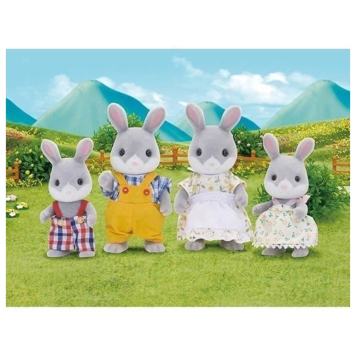 SYLVANIAN FAMILIES - 4030 - Famille Lapin Gris - Les Familles SYLVANIAN FAMILIES - 4030 - Famille Lapin Gris - Les Familles