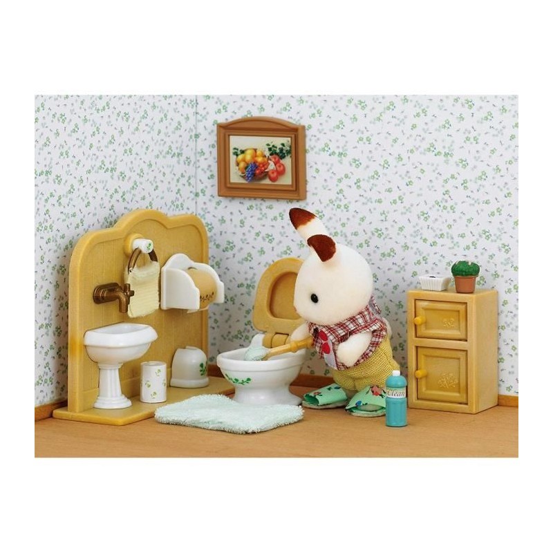 SYLVANIAN FAMILIES - 5015 - Frere Lapin Chocolat et Toilettes - Villag SYLVANIAN FAMILIES - 5015 - Frere Lapin Chocolat et Toilettes - Villag