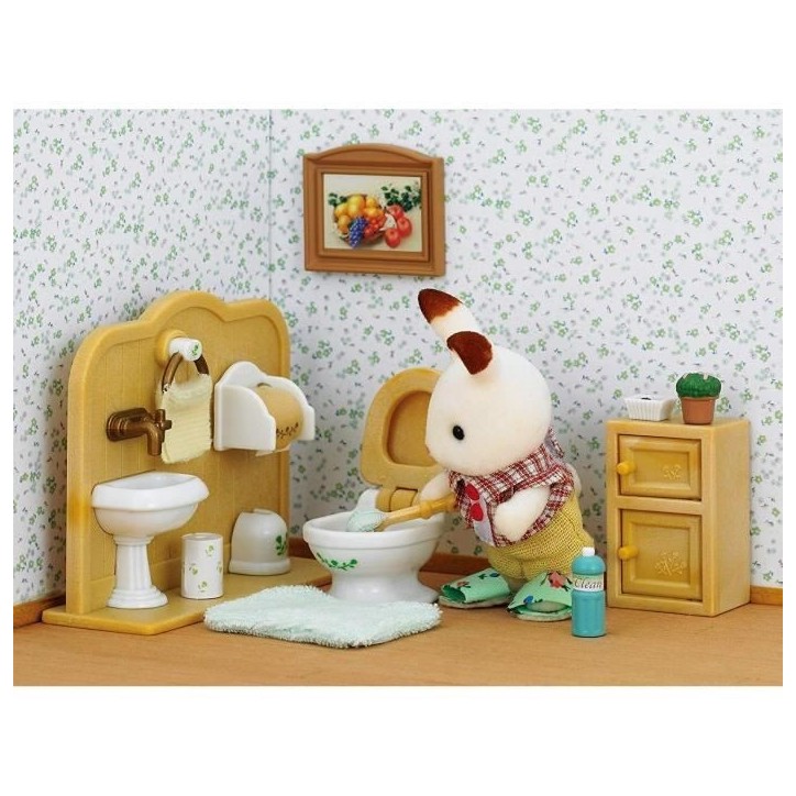SYLVANIAN FAMILIES - 5015 - Frere Lapin Chocolat et Toilettes - Village - Mixte - 3 ans+ SYLVANIAN FAMILIES - 5015 - Frere Lapin Chocolat et Toilettes - Village - Mixte - 3 ans+