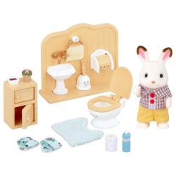 SYLVANIAN FAMILIES - 5015 - Frere Lapin Chocolat et Toilettes - Villag