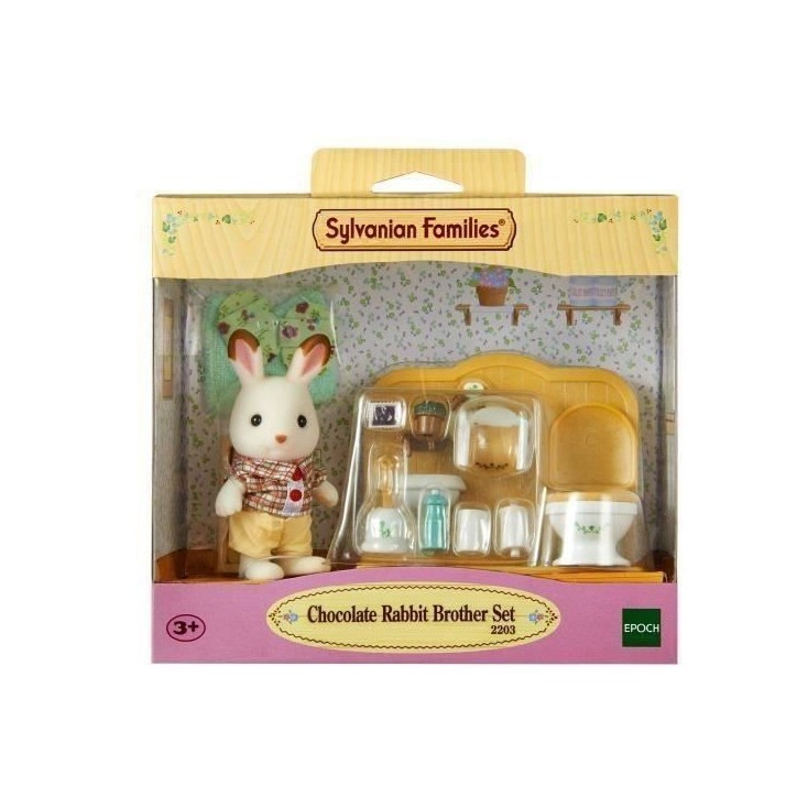 SYLVANIAN FAMILIES - 5015 - Frere Lapin Chocolat et Toilettes - Village - Mixte - 3 ans+ SYLVANIAN FAMILIES - 5015 - Frere Lapin Chocolat et Toilettes - Village - Mixte - 3 ans+