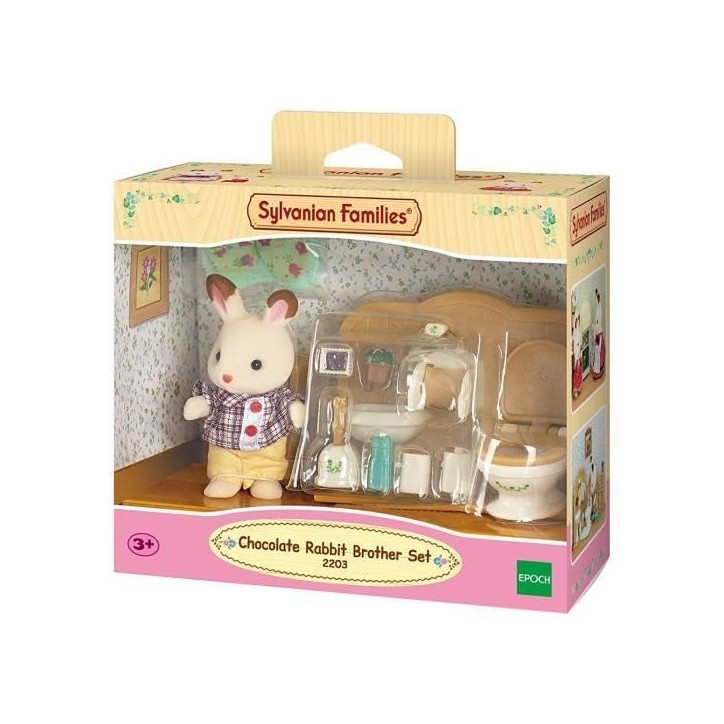 SYLVANIAN FAMILIES - 5015 - Frere Lapin Chocolat et Toilettes - Village - Mixte - 3 ans+ SYLVANIAN FAMILIES - 5015 - Frere Lapin Chocolat et Toilettes - Village - Mixte - 3 ans+