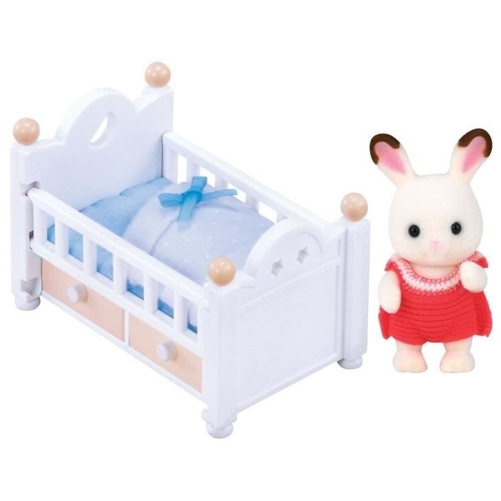 Lit de bébé avec figurine bébé Lapin Chocolat - SYLVANIAN FAMILIES - LES MEUBLES ET ACCESSOIRES Lit de bébé avec figurine bébé Lapin Chocolat - SYLVANIAN FAMILIES - LES MEUBLES ET ACCESSOIRES
