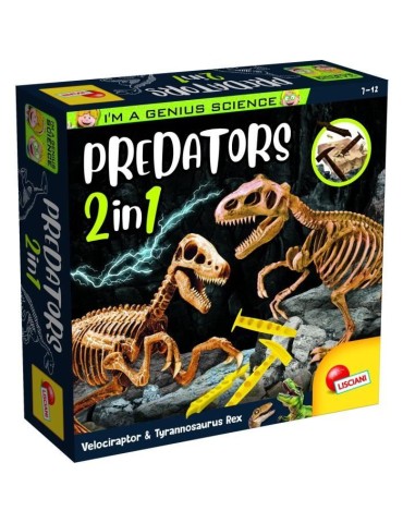 Génius Science - jeu scientifique - Predators 2 en 1 - a creuser et a construire - LISCIANI