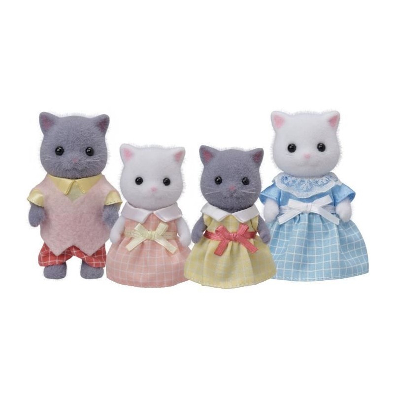 SYLVANIAN FAMILIES - Famille chat persan - 4 personnages articulés et SYLVANIAN FAMILIES - Famille chat persan - 4 personnages articulés et