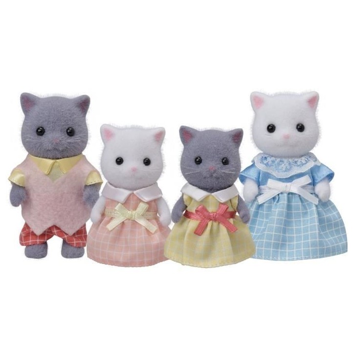 SYLVANIAN FAMILIES - Famille chat persan - 4 personnages articulés et habillés - Pour enfants a partir de 3 ans SYLVANIAN FAMILIES - Famille chat persan - 4 personnages articulés et habillés - Pour enfants a partir de 3 ans