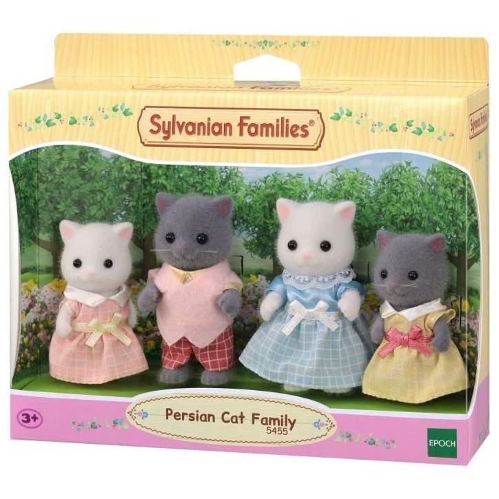 SYLVANIAN FAMILIES - Famille chat persan - 4 personnages articulés et habillés - Pour enfants a partir de 3 ans SYLVANIAN FAMILIES - Famille chat persan - 4 personnages articulés et habillés - Pour enfants a partir de 3 ans
